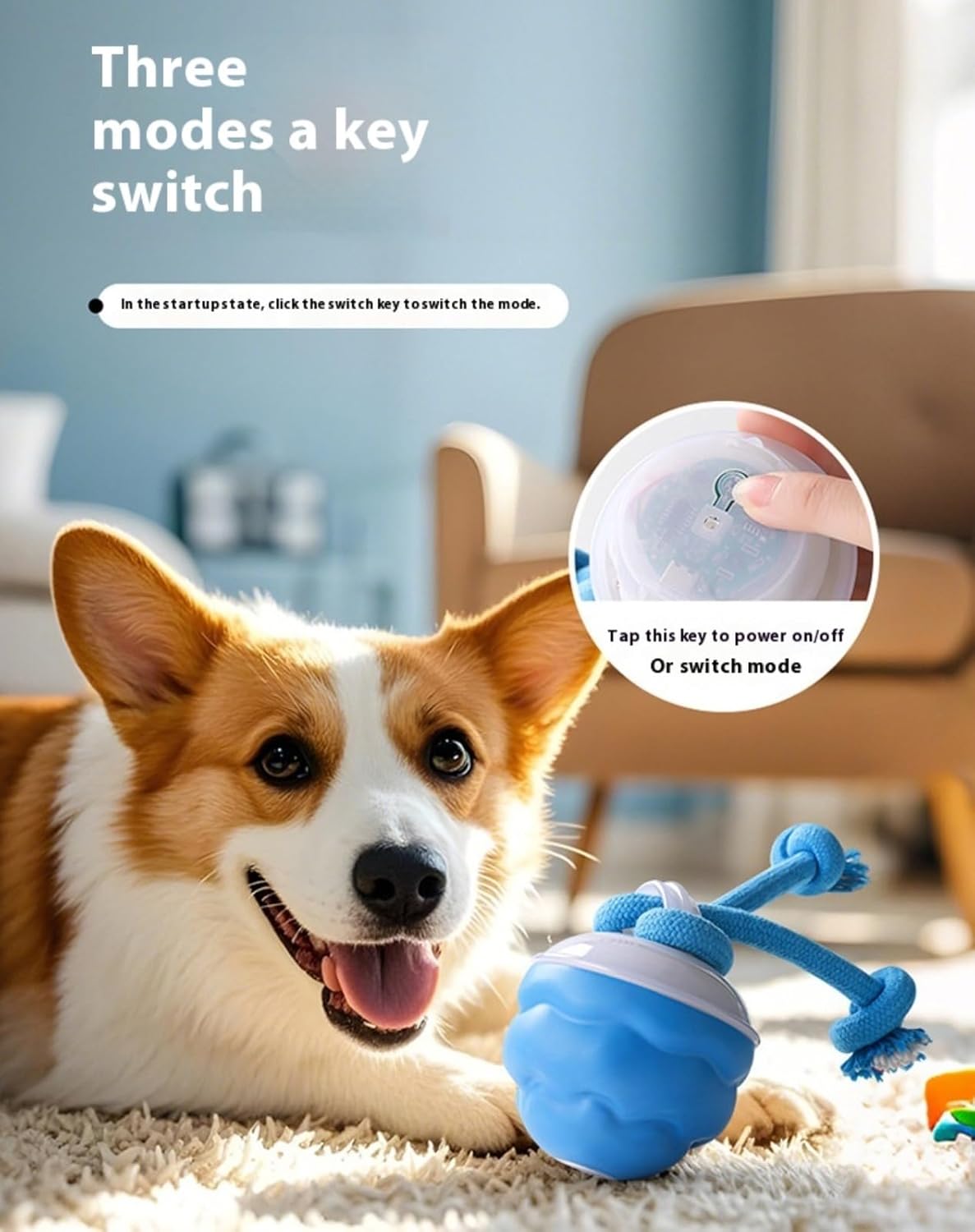 Dog Toys Automatic Movement Interactive Ball for Dogs, Smart Chase Pet Toy Ball, Rechargeable, Suitable for Anxiety Games and Boredom Relief for Large and Medium Dogs