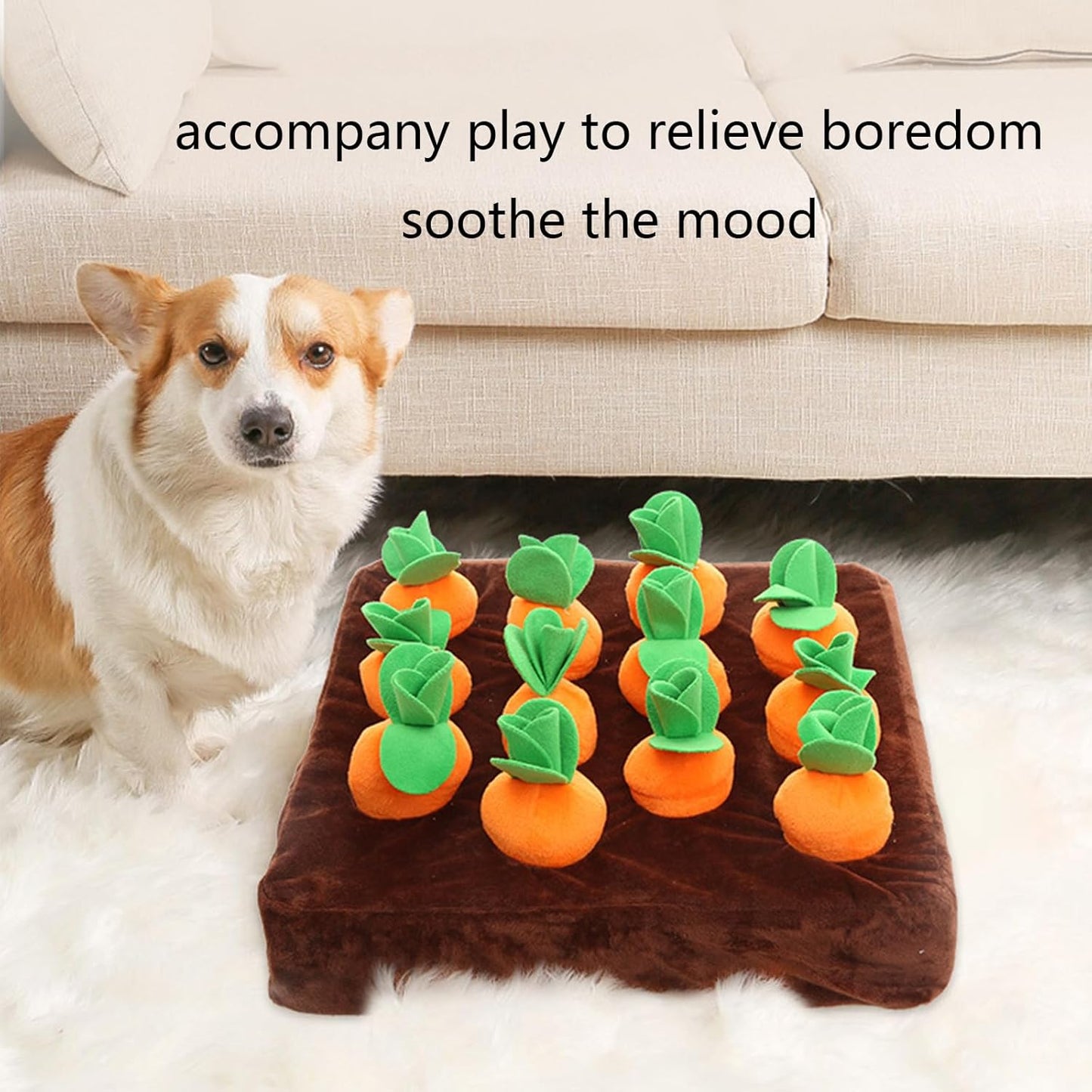 Zktfyshk Pet Toy For Plush Toy Stuffed Plant Realistic Carrot Eating Educational Toy Interactive Puppy Sniff Training T