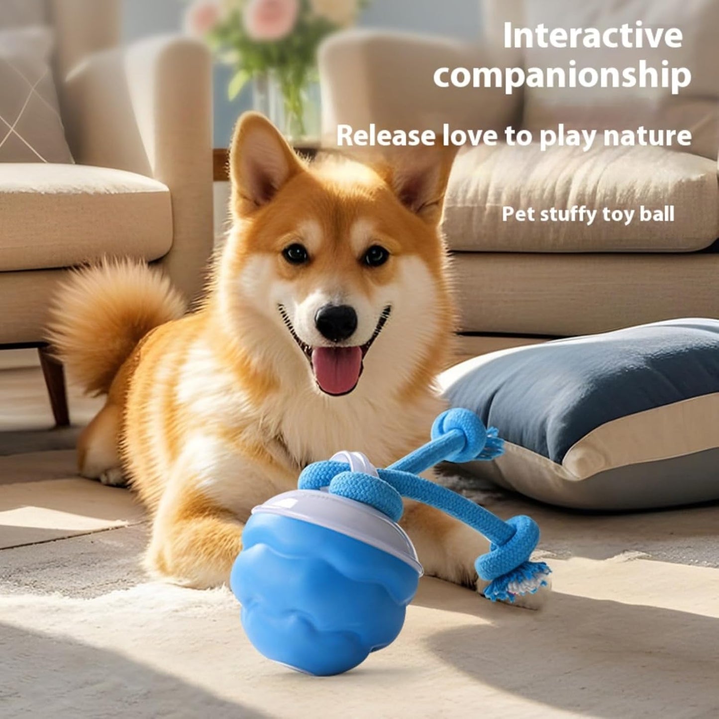 Dog Toys Automatic Movement Interactive Ball for Dogs, Smart Chase Pet Toy Ball, Rechargeable, Suitable for Anxiety Games and Boredom Relief for Large and Medium Dogs