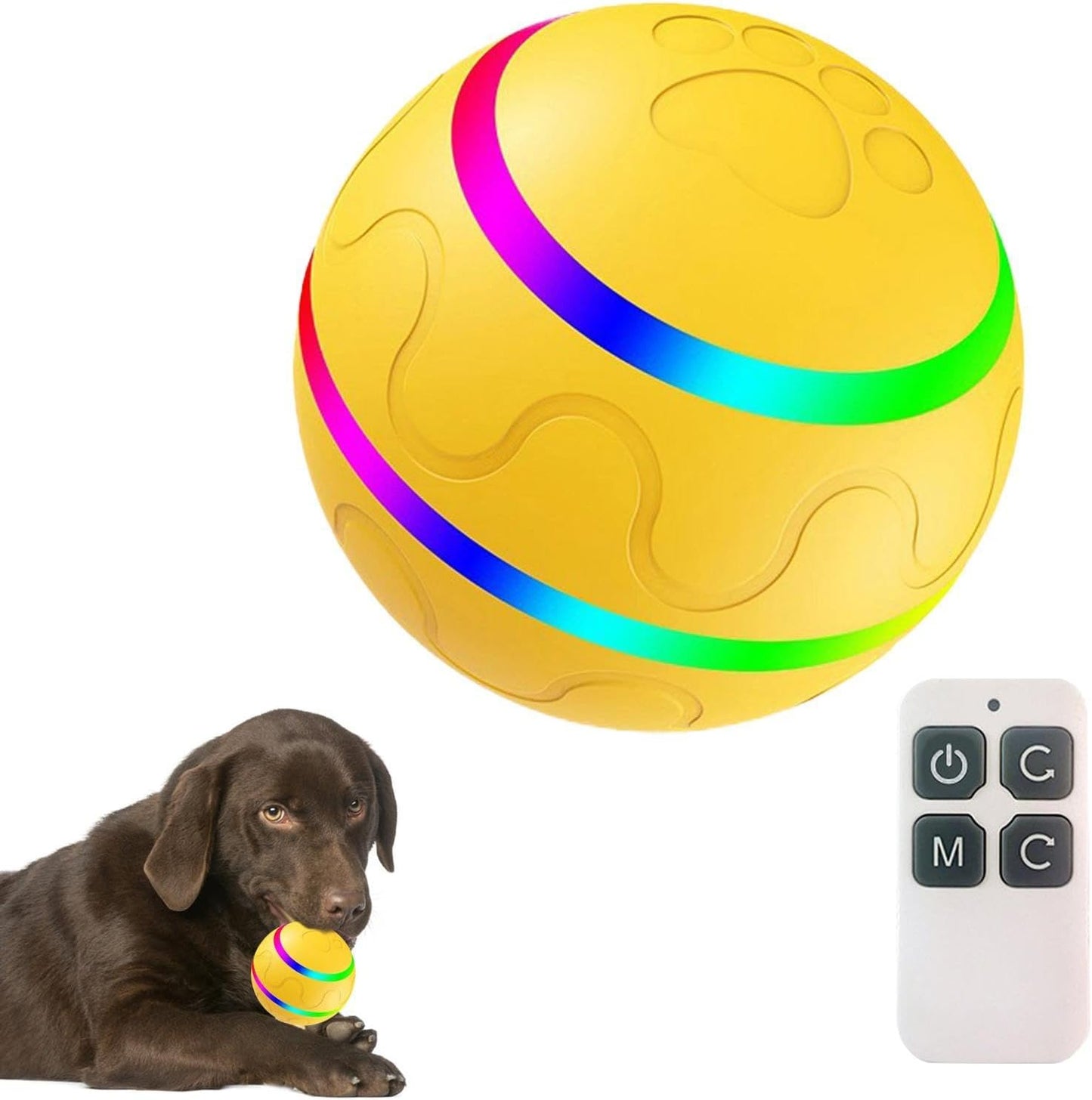 Interactive Dog Ball | IP54 LED Remote Control Toy Waterproof LED Pet Toy Smart Puppy Toy with 3 Modes for Indoor and Outdoor Interactive Ball Toy with ev Sensor