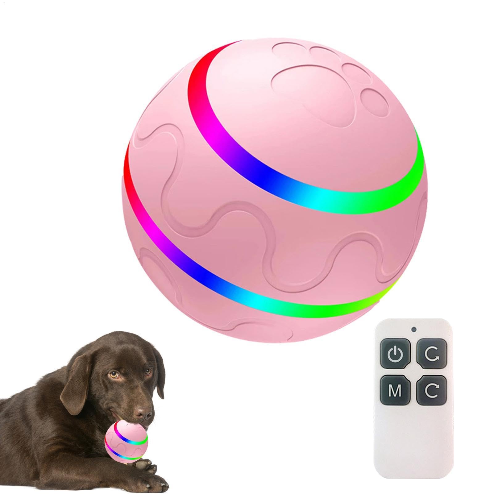 Interactive Dog Ball | IP54 LED Remote Control Toy Waterproof LED Pet Toy Smart Puppy Toy with 3 Modes for Indoor and Outdoor Interactive Ball Toy with ev Sensor